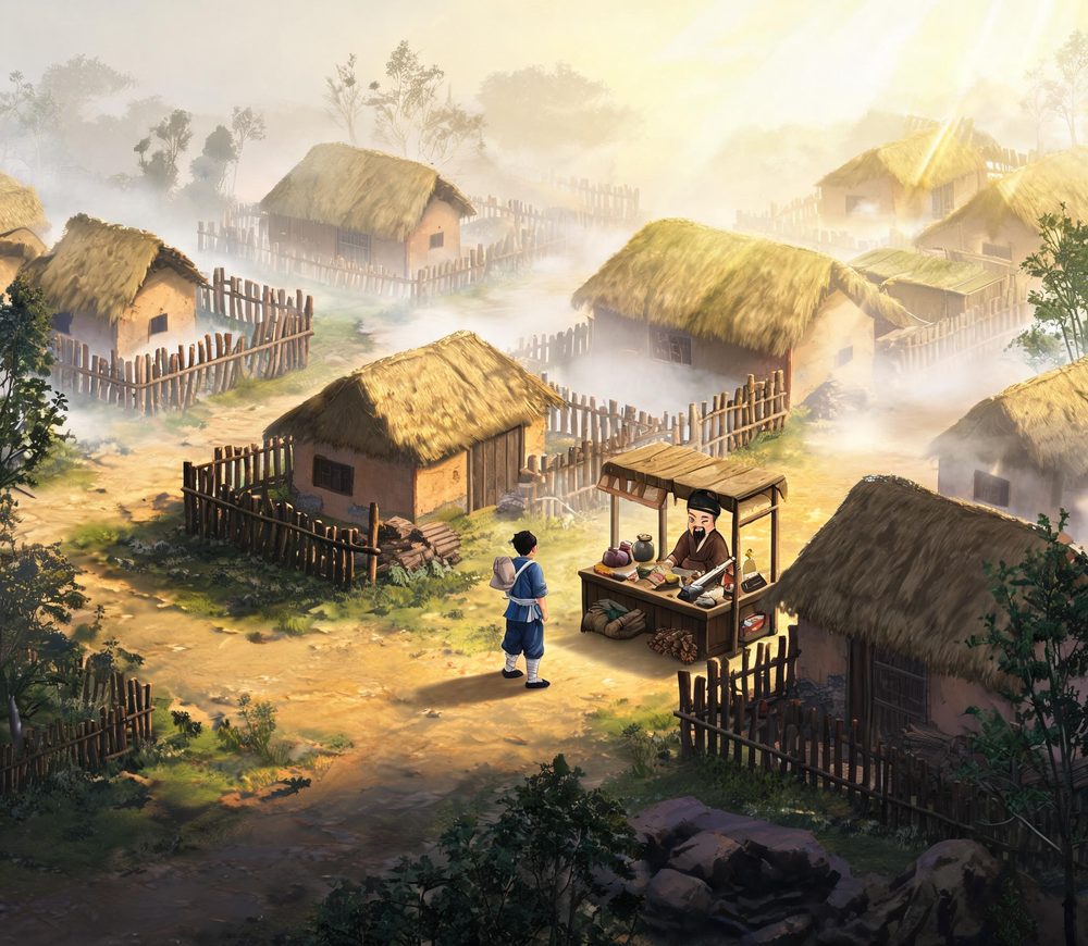 传奇新手村清晨场景